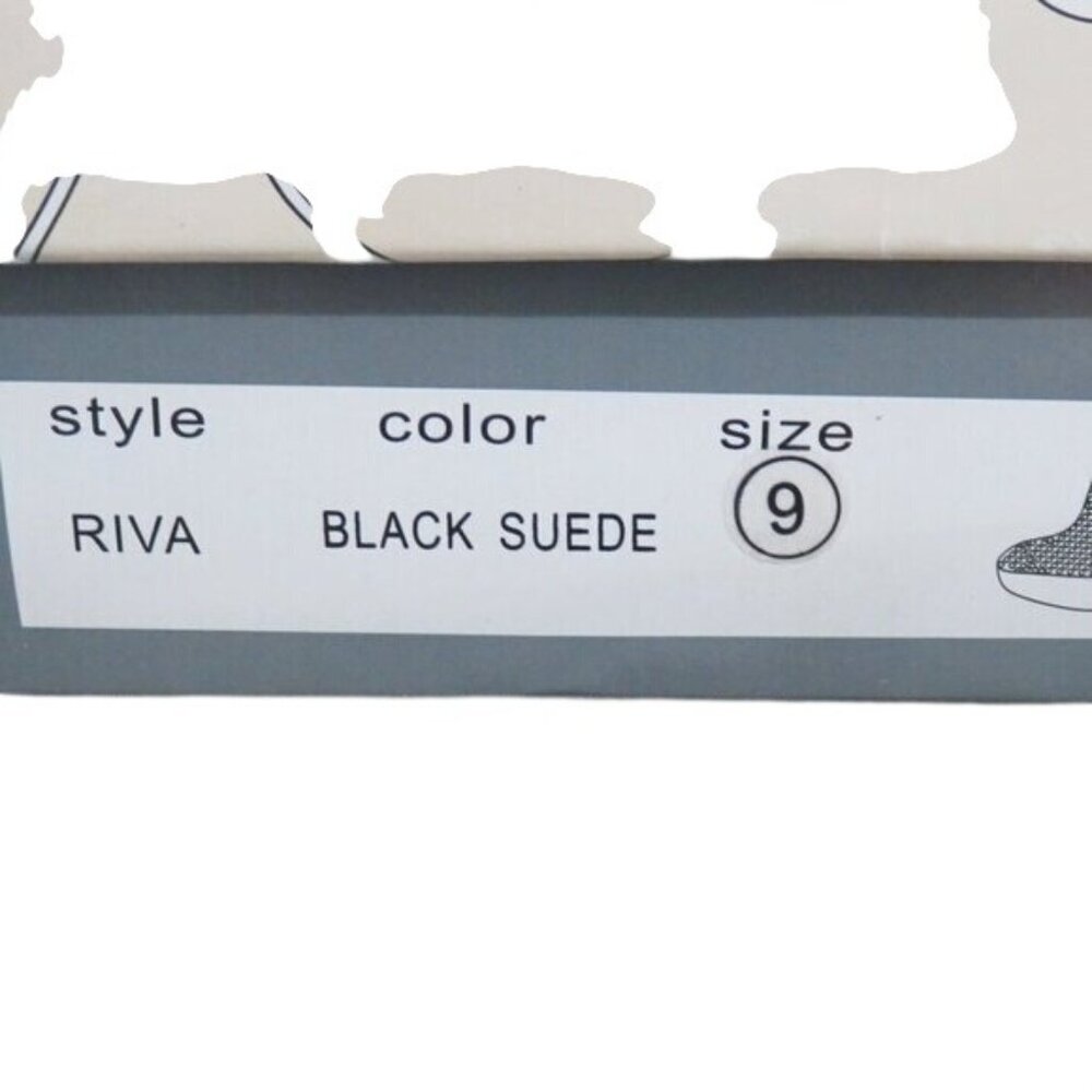 Envy Riva Black Italian Suede w/ leopard print chunky heel & platform booties 9 - Picture 16 of 16